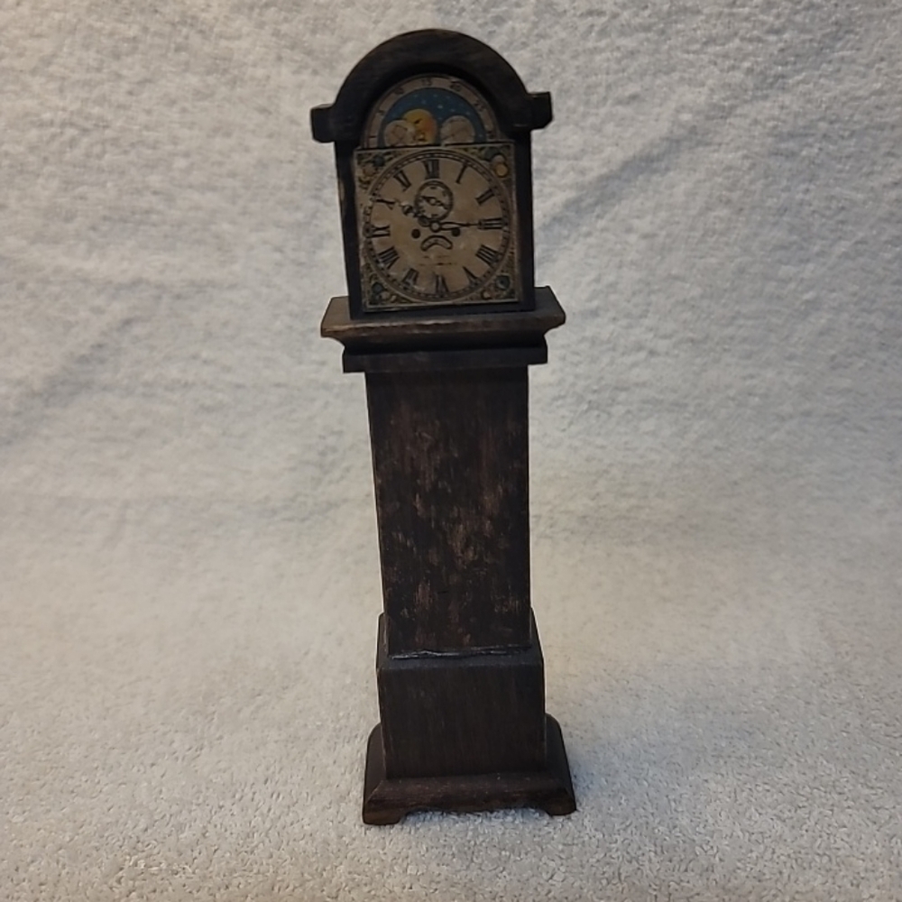 Antique Dollhouse Wooden Tynietoy Grandfather Clock Miniature 1920's